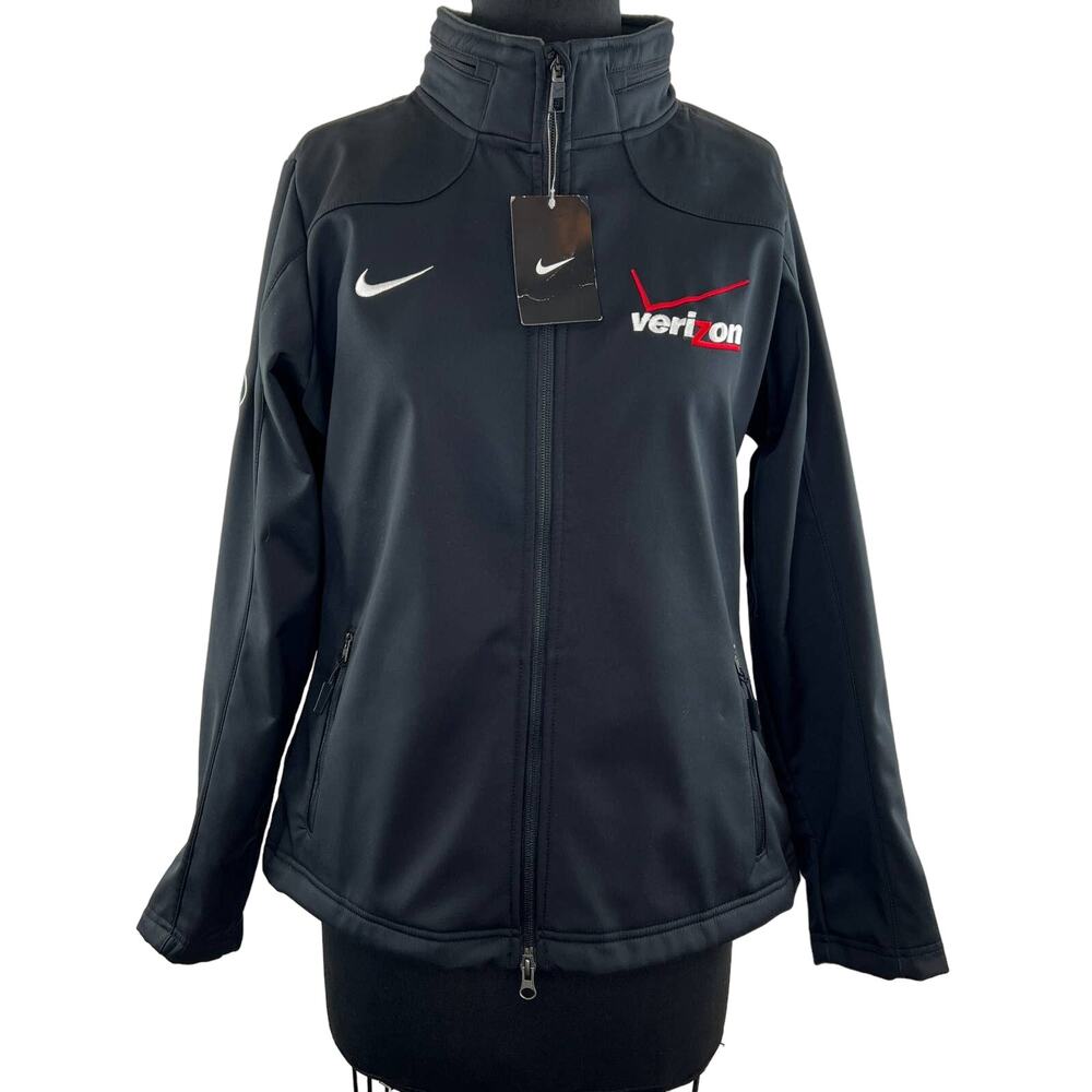 NIKE Women's Black Front Zip Verizon NY JETS Ambassador Jacket Size M NEW